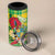 Personalized Dominica Independence Day 4 in 1 Can Cooler Tumbler Map With Coat Of Arms Madras Pattern - Wonder Print Shop