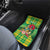 Personalized Dominica Independence Day Car Mats Map With Coat Of Arms Madras Pattern - Wonder Print Shop