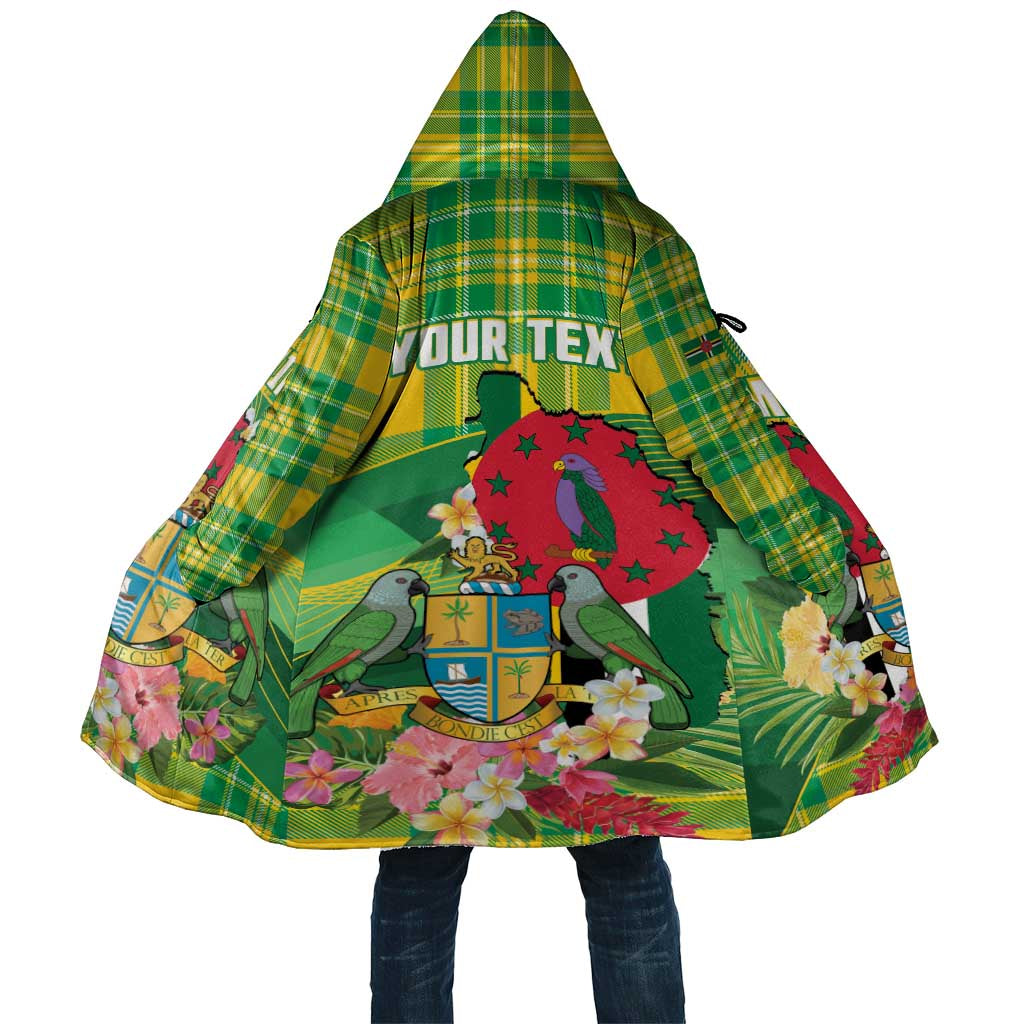 Personalized Dominica Independence Day Cloak Map With Coat Of Arms Madras Pattern - Wonder Print Shop
