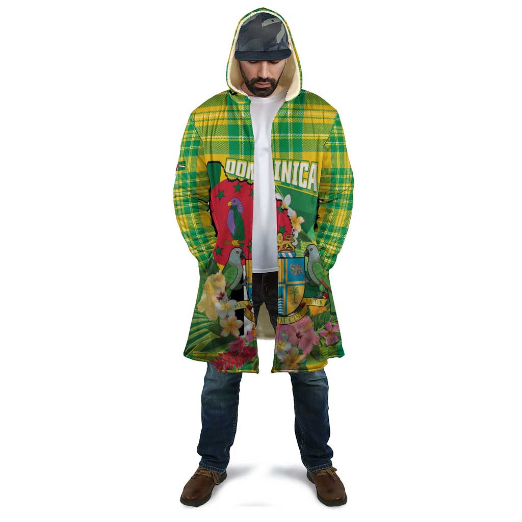 Personalized Dominica Independence Day Cloak Map With Coat Of Arms Madras Pattern - Wonder Print Shop
