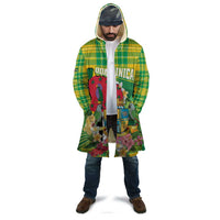 Personalized Dominica Independence Day Cloak Map With Coat Of Arms Madras Pattern - Wonder Print Shop