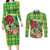 Personalized Dominica Independence Day Couples Matching Long Sleeve Bodycon Dress and Long Sleeve Button Shirt Map With Coat Of Arms Madras Pattern - Wonder Print Shop