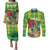 Personalized Dominica Independence Day Couples Matching Puletasi and Long Sleeve Button Shirt Map With Coat Of Arms Madras Pattern - Wonder Print Shop