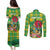 Personalized Dominica Independence Day Couples Matching Puletasi and Long Sleeve Button Shirt Map With Coat Of Arms Madras Pattern - Wonder Print Shop