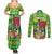 Personalized Dominica Independence Day Couples Matching Summer Maxi Dress and Long Sleeve Button Shirt Map With Coat Of Arms Madras Pattern - Wonder Print Shop