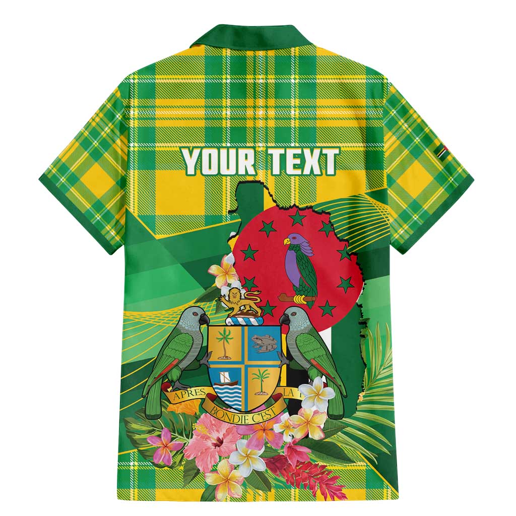 Personalized Dominica Independence Day Family Matching Mermaid Dress and Hawaiian Shirt Map With Coat Of Arms Madras Pattern - Wonder Print Shop