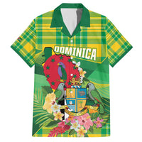 Personalized Dominica Independence Day Hawaiian Shirt Map With Coat Of Arms Madras Pattern - Wonder Print Shop