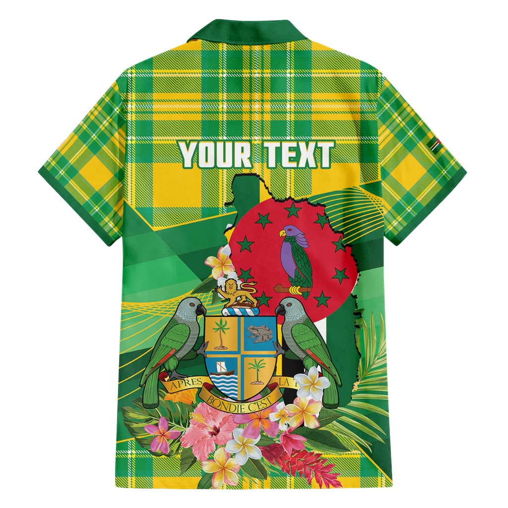 Personalized Dominica Independence Day Hawaiian Shirt Map With Coat Of Arms Madras Pattern - Wonder Print Shop