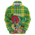 Personalized Dominica Independence Day Hoodie Map With Coat Of Arms Madras Pattern - Wonder Print Shop