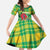 Personalized Dominica Independence Day Kid Short Sleeve Dress Map With Coat Of Arms Madras Pattern - Wonder Print Shop