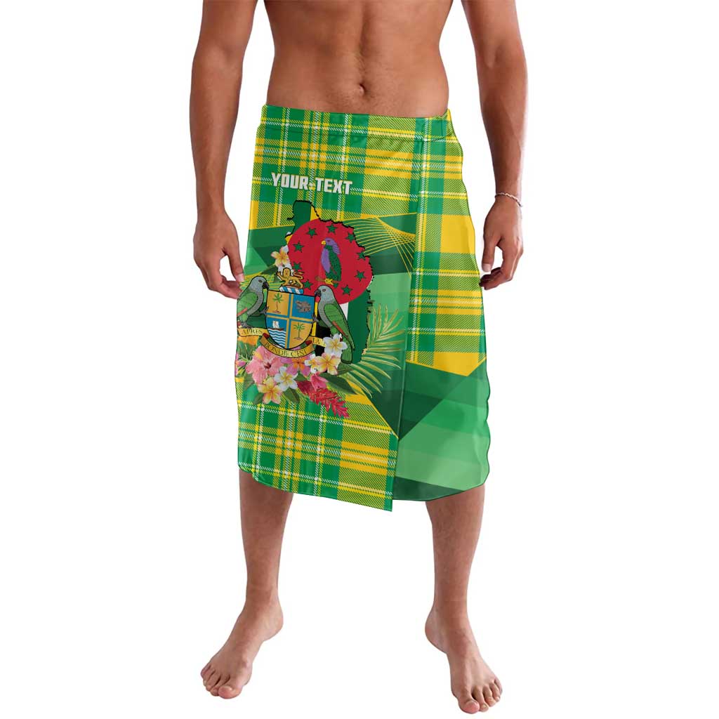 Personalized Dominica Independence Day Lavalava Map With Coat Of Arms Madras Pattern - Wonder Print Shop