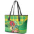 Personalized Dominica Independence Day Leather Tote Bag Map With Coat Of Arms Madras Pattern - Wonder Print Shop