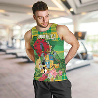 Personalized Dominica Independence Day Men Tank Top Map With Coat Of Arms Madras Pattern - Wonder Print Shop