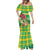 Personalized Dominica Independence Day Mermaid Dress Map With Coat Of Arms Madras Pattern - Wonder Print Shop