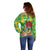 Personalized Dominica Independence Day Off Shoulder Sweater Map With Coat Of Arms Madras Pattern - Wonder Print Shop