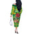 Personalized Dominica Independence Day Off The Shoulder Long Sleeve Dress Map With Coat Of Arms Madras Pattern - Wonder Print Shop