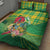 Personalized Dominica Independence Day Quilt Bed Set Map With Coat Of Arms Madras Pattern - Wonder Print Shop