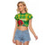 Personalized Dominica Independence Day Raglan Cropped T Shirt Map With Coat Of Arms Madras Pattern - Wonder Print Shop