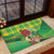 Personalized Dominica Independence Day Rubber Doormat Map With Coat Of Arms Madras Pattern - Wonder Print Shop