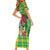 Personalized Dominica Independence Day Short Sleeve Bodycon Dress Map With Coat Of Arms Madras Pattern - Wonder Print Shop