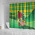 Personalized Dominica Independence Day Shower Curtain Map With Coat Of Arms Madras Pattern - Wonder Print Shop
