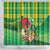 Personalized Dominica Independence Day Shower Curtain Map With Coat Of Arms Madras Pattern - Wonder Print Shop