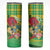 Personalized Dominica Independence Day Skinny Tumbler Map With Coat Of Arms Madras Pattern - Wonder Print Shop