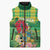 Personalized Dominica Independence Day Sleeveless Puffer Jacket Map With Coat Of Arms Madras Pattern - Wonder Print Shop