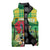 Personalized Dominica Independence Day Sleeveless Puffer Jacket Map With Coat Of Arms Madras Pattern - Wonder Print Shop