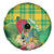Personalized Dominica Independence Day Spare Tire Cover Map With Coat Of Arms Madras Pattern - Wonder Print Shop