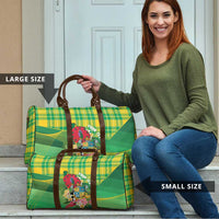 Personalized Dominica Independence Day Travel Bag Map With Coat Of Arms Madras Pattern - Wonder Print Shop