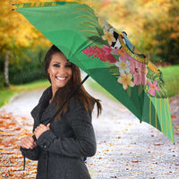 Personalized Dominica Independence Day Umbrella Map With Coat Of Arms Madras Pattern - Wonder Print Shop