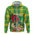Personalized Dominica Independence Day Zip Hoodie Map With Coat Of Arms Madras Pattern - Wonder Print Shop