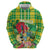 Personalized Dominica Independence Day Zip Hoodie Map With Coat Of Arms Madras Pattern - Wonder Print Shop