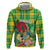 Personalized Dominica Independence Day Zip Hoodie Map With Coat Of Arms Madras Pattern - Wonder Print Shop