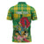Personalized Dominica Independence Day Zipper Polo Shirt Map With Coat Of Arms Madras Pattern - Wonder Print Shop