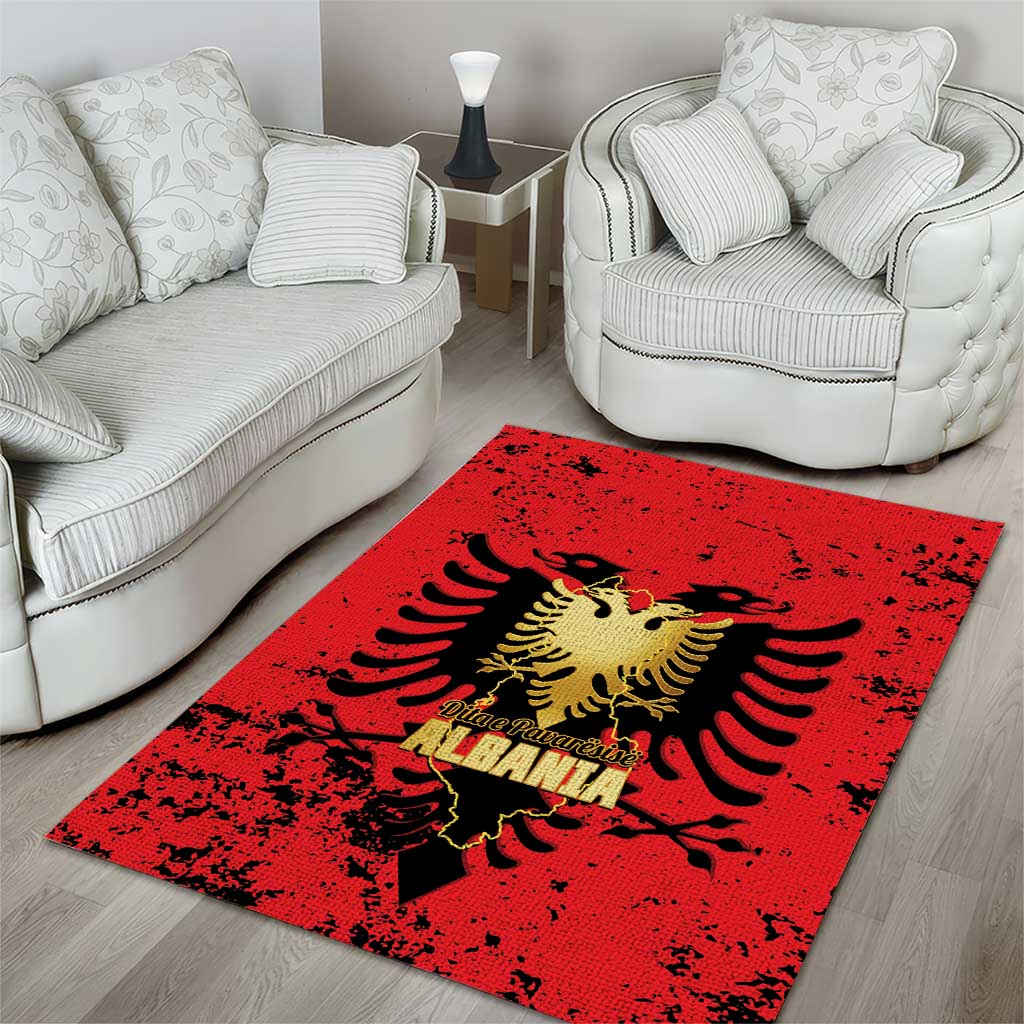 Albania Independence Day Area Rug Dita e Pavaresise Map Grunge Style - Wonder Print Shop