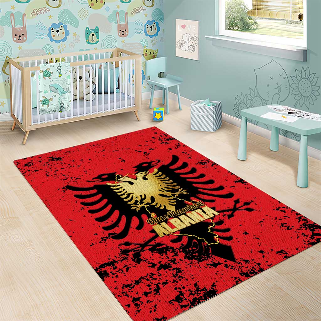 Albania Independence Day Area Rug Dita e Pavaresise Map Grunge Style - Wonder Print Shop