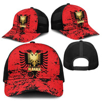 Albania Independence Day Baseball Net Cap Dita e Pavaresise Map Grunge Style - Wonder Print Shop