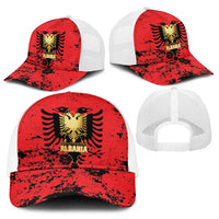 Albania Independence Day Baseball Net Cap Dita e Pavaresise Map Grunge Style - Wonder Print Shop