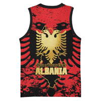 Albania Independence Day Basketball Jersey Dita e Pavaresise Map Grunge Style - Wonder Print Shop