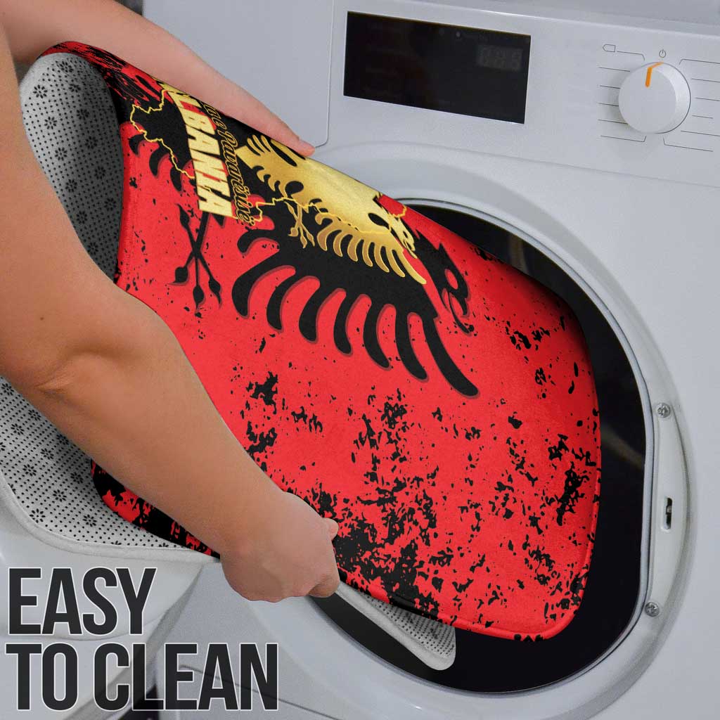 Albania Independence Day Bathroom Set Dita e Pavaresise Map Grunge Style - Wonder Print Shop