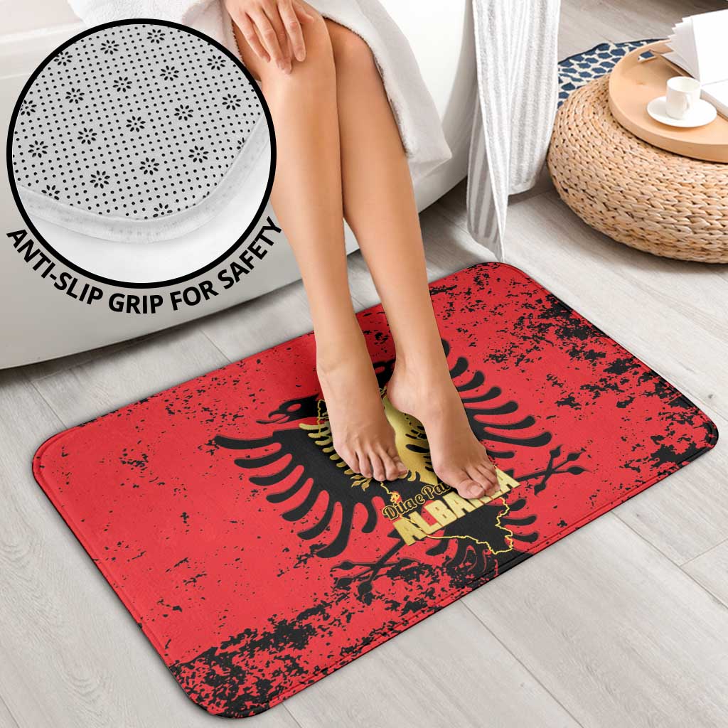 Albania Independence Day Bathroom Set Dita e Pavaresise Map Grunge Style - Wonder Print Shop