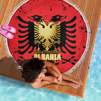 Albania Independence Day Beach Blanket Dita e Pavaresise Map Grunge Style - Wonder Print Shop