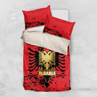 Albania Independence Day Bedding Set Dita e Pavaresise Map Grunge Style - Wonder Print Shop