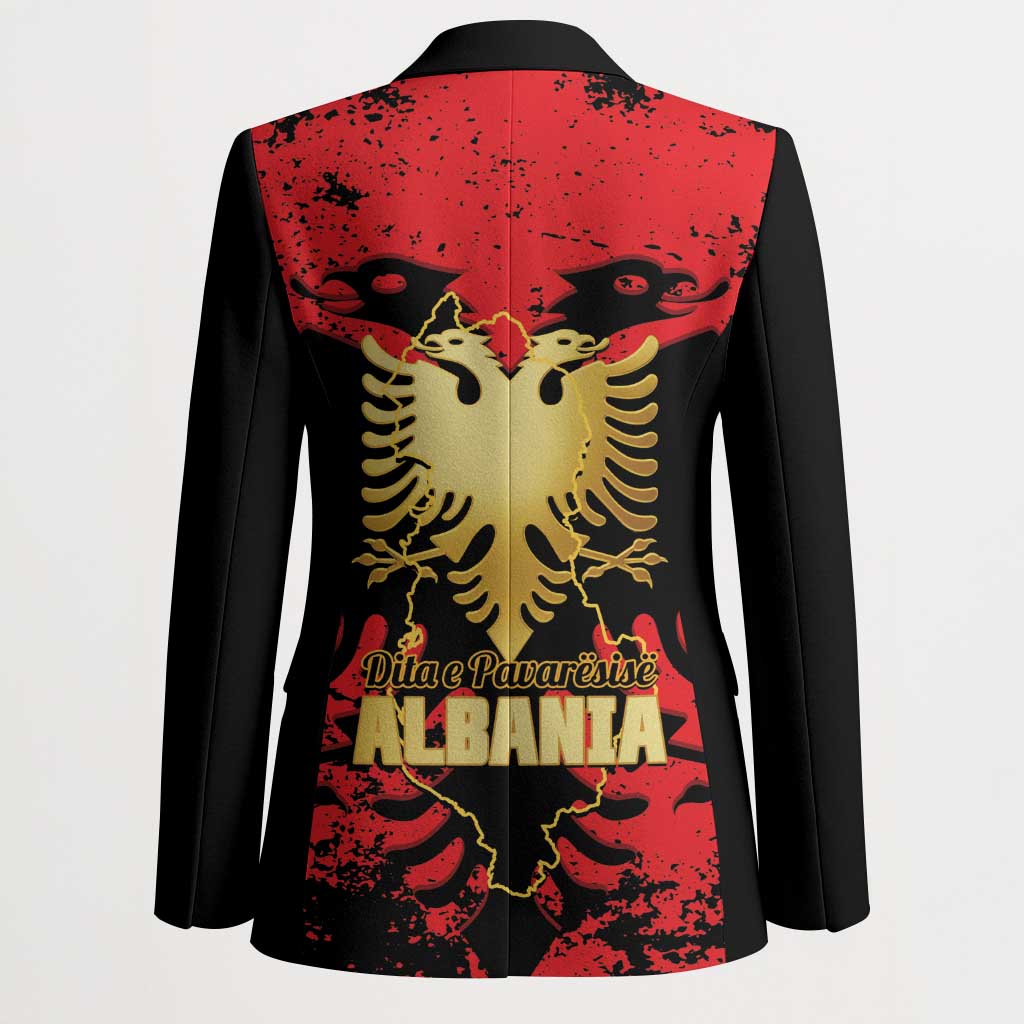 Albania Independence Day Blazer Dita e Pavaresise Map Grunge Style - Wonder Print Shop