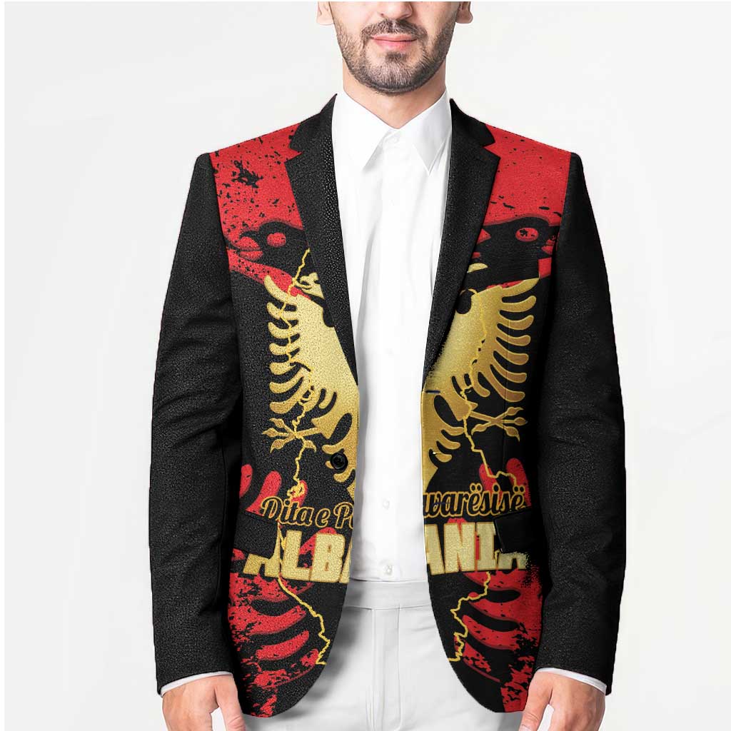 Albania Independence Day Blazer Dita e Pavaresise Map Grunge Style - Wonder Print Shop