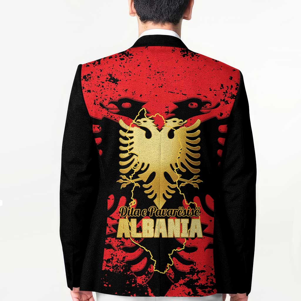 Albania Independence Day Blazer Dita e Pavaresise Map Grunge Style - Wonder Print Shop