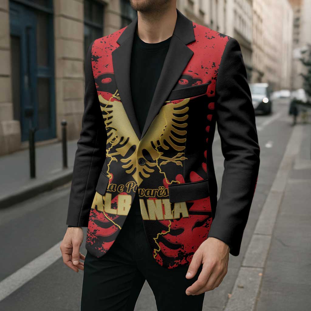 Albania Independence Day Blazer Dita e Pavaresise Map Grunge Style - Wonder Print Shop
