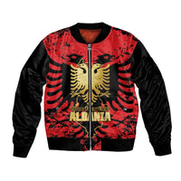 Albania Independence Day Bomber Jacket Dita e Pavaresise Map Grunge Style - Wonder Print Shop